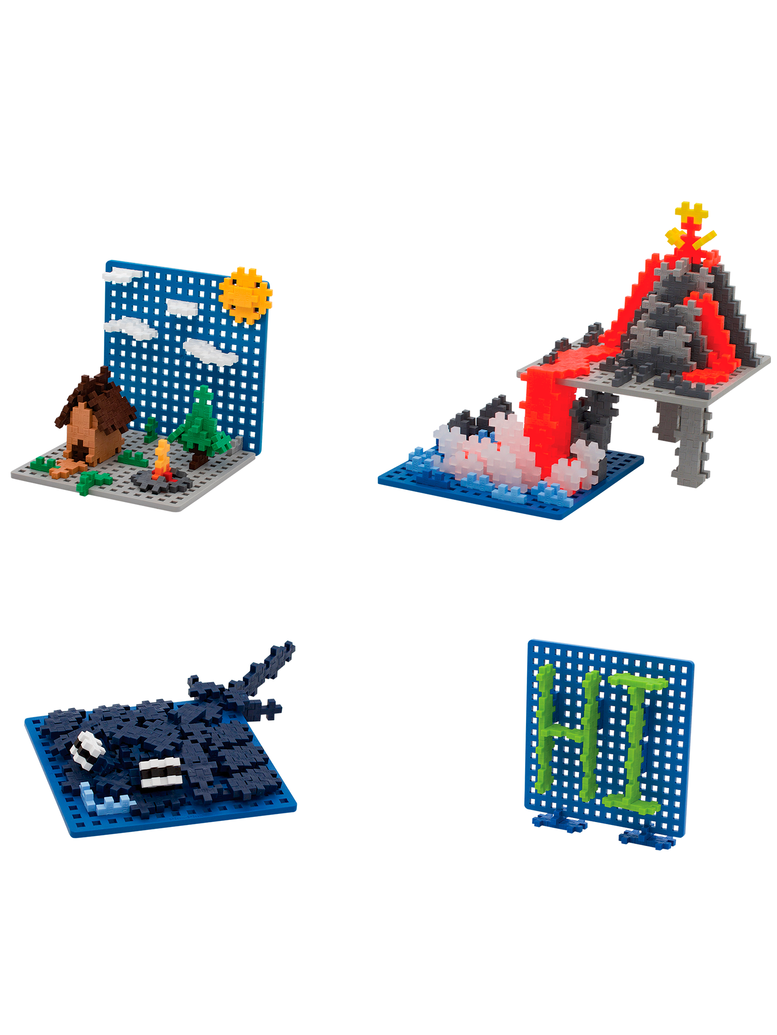 2 byggplattor - Blå och Grå